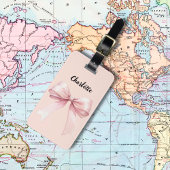 Étiquette À Bagage Script de nom rose bow