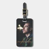 Étiquette À Bagage Script moderne Monogramme photo complète (Devant Vertical)