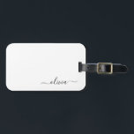 Étiquette À Bagage Script Monogramme Nom Moderne Fille Noir<br><div class="desc">Étiquette de bagage à monogramme noir Ajoutez votre propre nom Script L'étiquette de bagage est le cadeau idéal pour un anniversaire de 16 ans,  un mariage,  une douche de mariée,  une baby shower ou une soirée de bachelorette pour quelqu'un qui décore sa chambre avec style.</div>