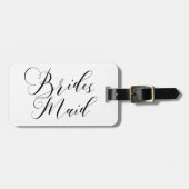 ÉTIQUETTE À BAGAGE SCRIPT NOIR ÉLÉGANT FLOWING BRIDESMAID (Devant horizontal)