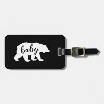 Script noir et blanc moderne bébé ours Silhouette