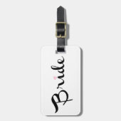 Étiquette À Bagage Script rétro de mariée (Devant Vertical)