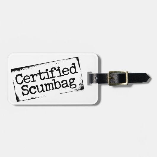 Étiquette À Bagage Scumbag certifié (Devant horizontal)