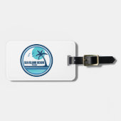 Étiquette À Bagage Sea Island Beach Georgia Palm Tree Birds (Devant horizontal)