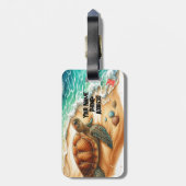 Étiquette À Bagage Sea Life Turquoise Océan (Dos Vertical)