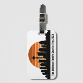 Étiquette À Bagage Seattle Skyline Coucher de soleil sur mesure vacan (Devant Vertical)