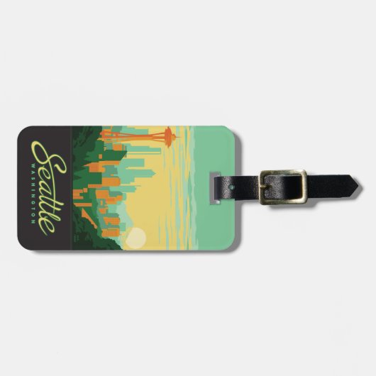 Étiquette À Bagage Seattle, WA (Devant horizontal)