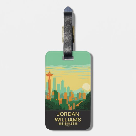 Étiquette À Bagage Seattle, WA (Dos Vertical)