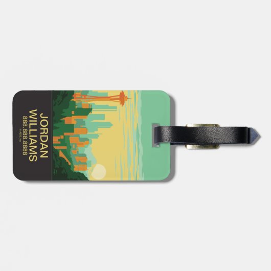 Étiquette À Bagage Seattle, WA (Dos horizontal)