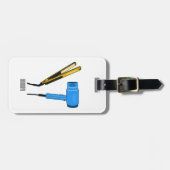 Étiquette À Bagage Sèche-cheveux & lisseuse-cheveux illustration (Devant horizontal)