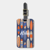 Étiquette À Bagage Secret Beach Hawaiian Surfboards - Orange (Devant Vertical)