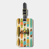 Étiquette À Bagage Secret Beach Hawaiian Surfboards - Turquoise (Devant Vertical)