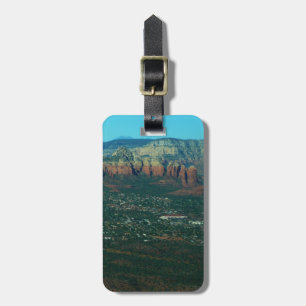 Étiquette À Bagage Sedona et Coffee Pot Rock vus d'en haut