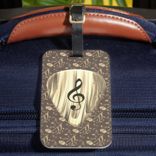 Étiquette À Bagage Sélection Musicale Dorée – Art de Clé de Sol