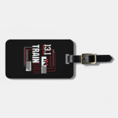 Étiquette À Bagage Semi-marathon 13.1 en entraînement Abstrait coureu (Devant horizontal)