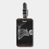 Étiquette À Bagage Sepia Basketball (Devant Vertical)