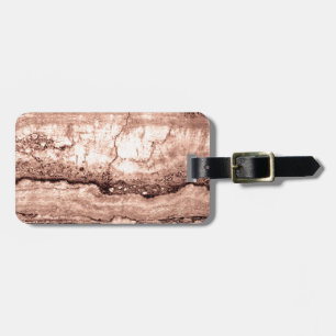 Étiquette À Bagage Sépia beige brun moderne brûlé granit orange