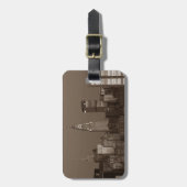 Étiquette À Bagage Sepia New York (Devant Vertical)