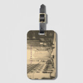 Étiquette À Bagage Sepia Vintage San Francisco Downtown (Devant Vertical)