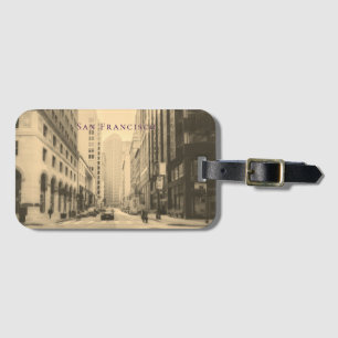 Étiquette À Bagage Sepia Vintage San Francisco Downtown