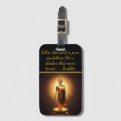 Étiquette À Bagage Serene Golden Bouddha sagesse, (Devant Vertical)