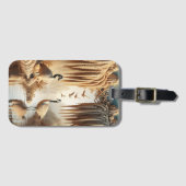 Étiquette À Bagage Serene Spirits : Deux oies dans l'eau (Devant Horizontal)