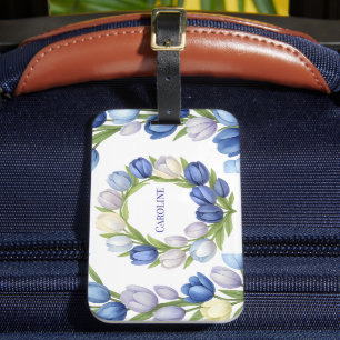 Étiquette À Bagage Sérénité en Fleur Pastel Tulip Floral Maison Décor