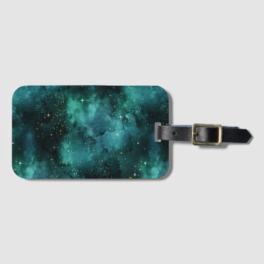 Étiquette À Bagage Série Galaxy Turquoise 1 (Devant Horizontal)