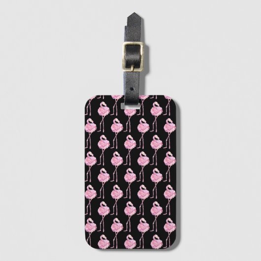Étiquette À Bagage Série Tender Flamingo Design 3 (Devant Vertical)