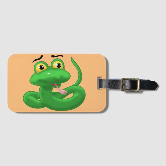 Étiquette À Bagage Serpent Cartoon Doux Et Doux (Devant Horizontal)