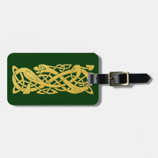 Étiquette À Bagage Serpent d'or celtique sur l'étiquette de bagages