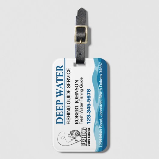Étiquette À Bagage Service de guide de pêche (Devant Vertical)
