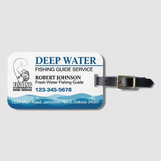 Étiquette À Bagage Service de guide de pêche (Devant Horizontal)