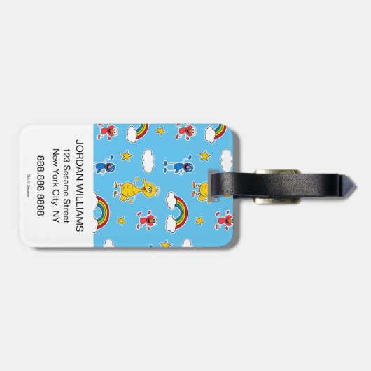 Étiquette À Bagage Sesame Pals Rainbow Doodley Pattern (Dos horizontal)