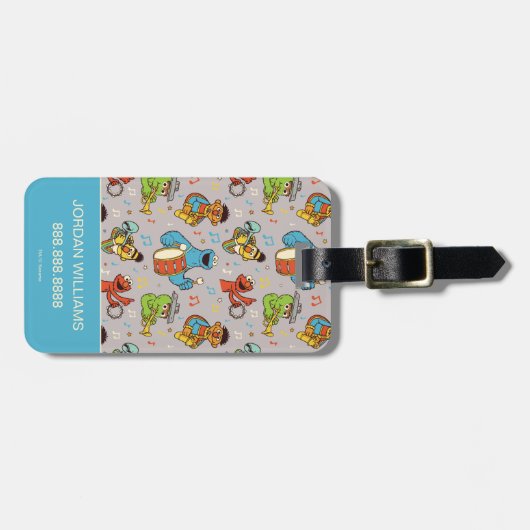 Étiquette À Bagage Sesame Street Band Gris Motif (Devant horizontal)