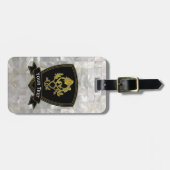 Étiquette À Bagage S'est levé et le motif nacré de chardon (Devant horizontal)