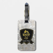 Étiquette À Bagage S'est levé et le motif nacré de chardon (Dos Vertical)