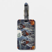 Étiquette À Bagage Setter Anglais Halloween Effrayant (Dos Vertical)