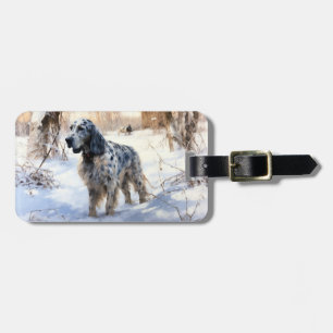 Étiquette À Bagage Setter anglais laissez-le neiger Noël