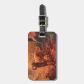 Étiquette À Bagage Setter rouge irlandais à l'automne Feuilles automn (Devant Vertical)