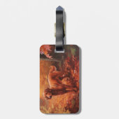 Étiquette À Bagage Setter rouge irlandais à l'automne Feuilles automn (Dos Vertical)