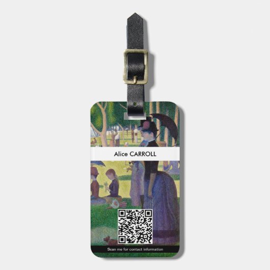 Étiquette À Bagage Seurat - Un dimanche à La Grande Jatte - Code QR (Devant Vertical)