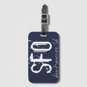 Étiquette À Bagage SFO San Francisco Blue (Devant Vertical)