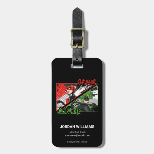 Étiquette À Bagage Shadybug et Noir glacé (Devant Vertical)