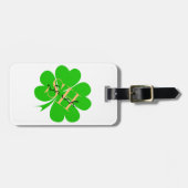 Étiquette À Bagage Shamrock & Lucky Clover feuille monogrammed / L ir (Devant horizontal)