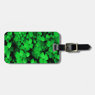 Étiquette À Bagage Shamrocks and Hearts Saint Patrick's Day Green