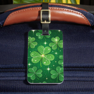 ÉTIQUETTE À BAGAGE SHAMROCKS CELTIQUES IRLANDAIS VERTS