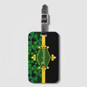 Étiquette À Bagage Shamrocks verts d'Irlande, Personnaliser portant l (Devant Vertical)