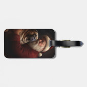 Étiquette À Bagage Shar Pei avec Noël Festif du Père Noël (Dos horizontal)