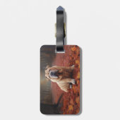 Étiquette À Bagage Shar Pei dans l'automne Feuilles automne Inspire (Dos Vertical)